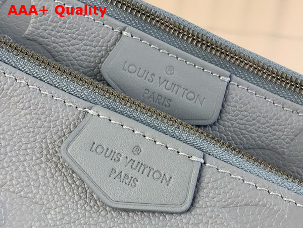 Louis Vuitton Multi Pochette Accessoires Cross Body Bag in Blue Washed Monogram Empreinte Leather M47173 Replica