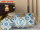 Louis Vuitton Multi Pochette Accessoires Lagoon Blue Monogram Tiles Coated Canvas M25374 Replica