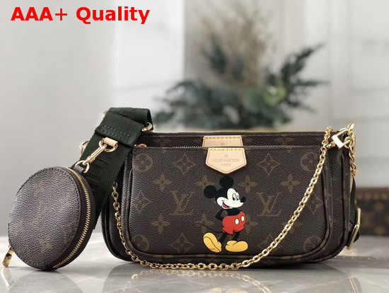 Louis Vuitton Multi Pochette Accessoires Monogram Canvas with Mickey Mouse Print Replica