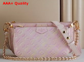 Louis Vuitton Multi Pochette Accessoires Pink Sprayed and Embossed Grained Cowhide Leather M46093 Replica