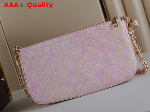 Louis Vuitton Multi Pochette Accessoires Pink Sprayed and Embossed Grained Cowhide Leather M46093 Replica