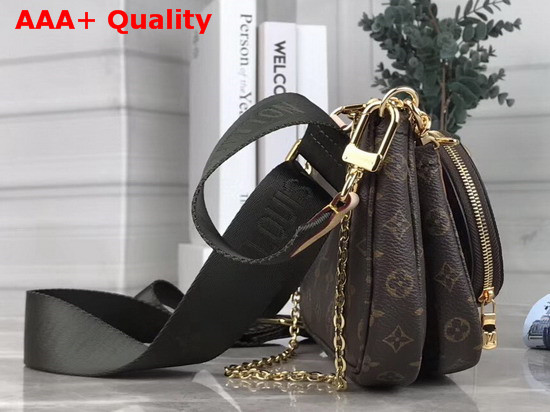 Louis Vuitton Multi Pochette Accessoires in Monogram Canvas Woven with Smooth Colored Leather Replica