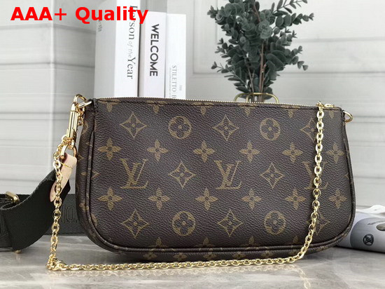 Louis Vuitton Multi Pochette Accessoires in Monogram Canvas Woven with Smooth Colored Leather Replica