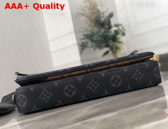 Louis Vuitton Multi Pochette Messenger Bag in Monogram Eclipse Canvas Replica