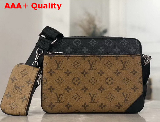 Louis Vuitton Multi Pochette Messenger Bag in Monogram Eclipse Canvas Replica