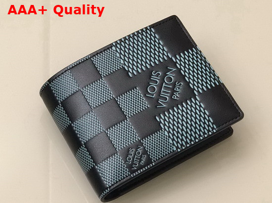 Louis Vuitton Multiple Wallet Aquamarine Damier Infini 3D Cowhide Leather N60440 Replica