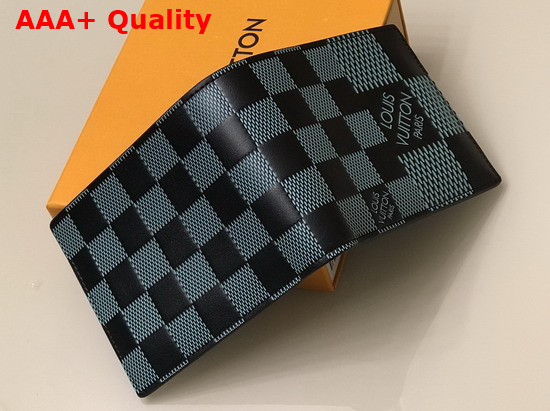 Louis Vuitton Multiple Wallet Aquamarine Damier Infini 3D Cowhide Leather N60440 Replica