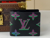 Louis Vuitton Multiple Wallet Black Borealis Calf Leather with the Monogram Spotlight Print M82297 Replica
