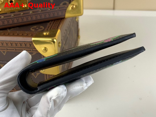Louis Vuitton Multiple Wallet Black Borealis Calf Leather with the Monogram Spotlight Print M82297 Replica