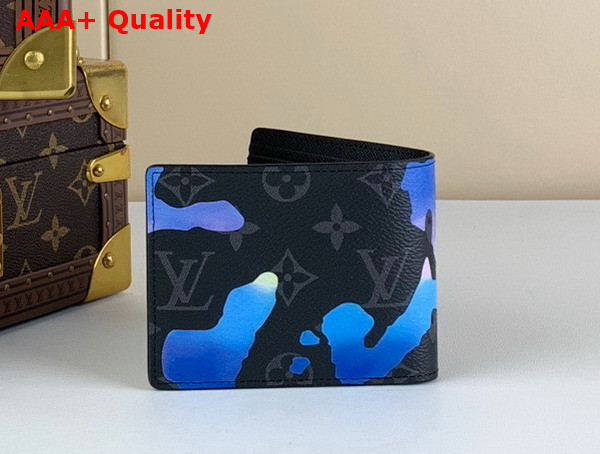 Louis Vuitton Multiple Wallet Blue and Purple Sunrise Mnogram Eclipse Coated Canvas M81750 Replica
