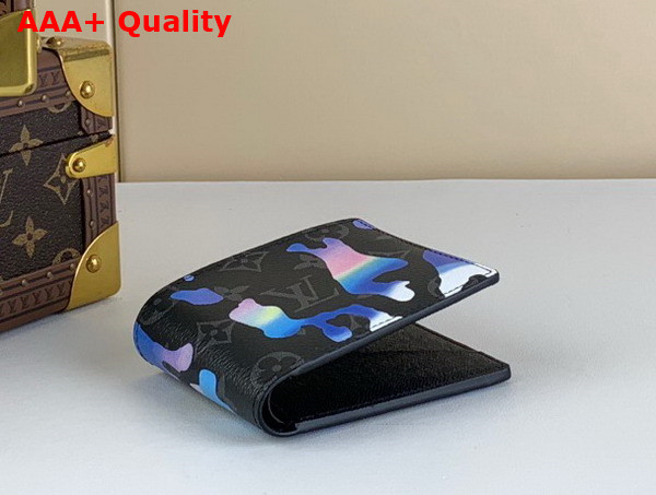 Louis Vuitton Multiple Wallet Blue and Purple Sunrise Mnogram Eclipse Coated Canvas M81750 Replica