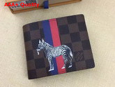 Louis Vuitton Multiple Wallet Damier Ebene Canvas with Zebra Illustration N63343 Replica