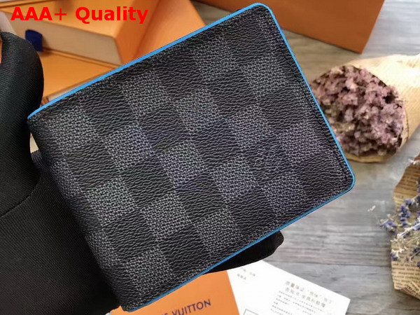 Louis Vuitton Multiple Wallet Damier Graphite Canvas with Neptune Cowhide Leather Trim N63268 Replica