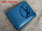Louis Vuitton Multiple Wallet Epi Bleu Azur LV Circle Signature Replica