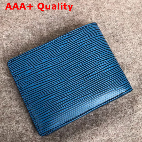 Louis Vuitton Multiple Wallet Epi Bleu Azur LV Circle Signature Replica