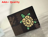 Louis Vuitton Multiple Wallet Giant Damier Ebene Canvas and Featuring a Tortoise with LV Made on His Shell N60396 Replica