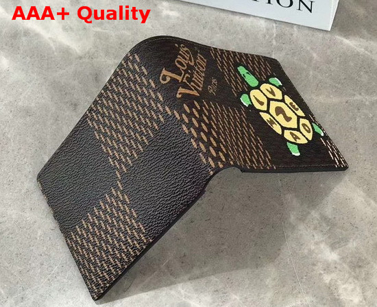 Louis Vuitton Multiple Wallet Giant Damier Ebene Canvas and Featuring a Tortoise with LV Made on His Shell N60396 Replica