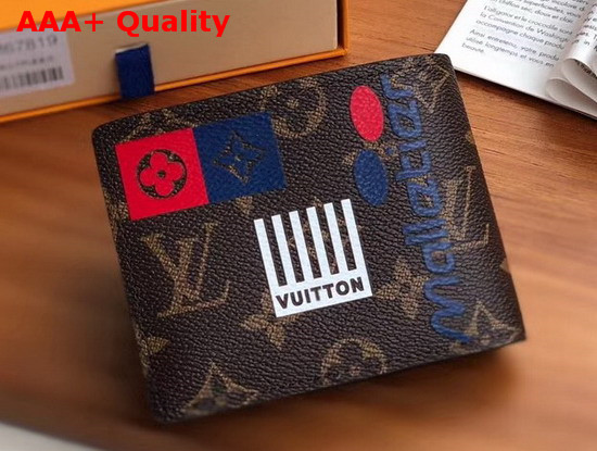Louis Vuitton Multiple Wallet Monogram Canvas Decorated with Colorful Printed Stickers M67821 Replica