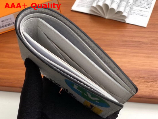 Louis Vuitton Multiple Wallet Monogram White Canvas Decorated with Colorful Printed Stickers M67819 Replica