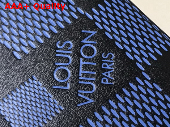 Louis Vuitton Multiple Wallet Navy Blue and Black Damier Infini 3D Cowhide Leather N60440 Replica