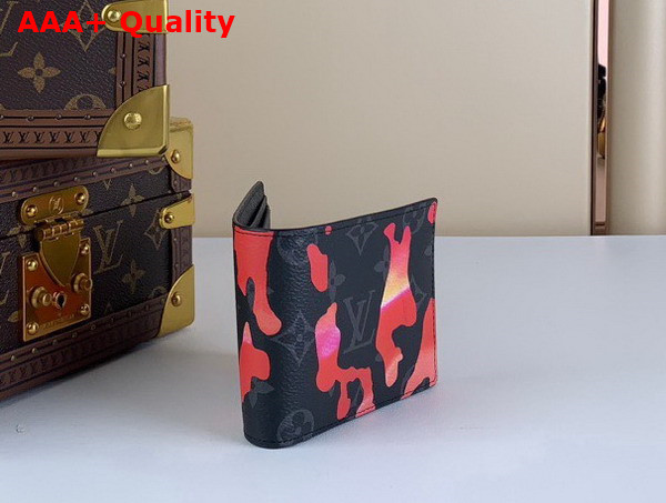 Louis Vuitton Multiple Wallet Red and Purple Sunset Mnogram Eclipse Coated Canvas Replica