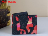 Louis Vuitton Multiple Wallet Red and Purple Sunset Mnogram Eclipse Coated Canvas Replica
