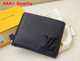 Louis Vuitton Multiple Wallet in Black Grained Calf Leather M69829 Replica