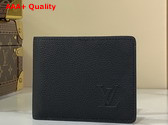 Louis Vuitton Multiple Wallet in Black Waxy Calfskin M25945 Replica