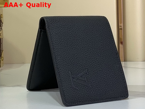 Louis Vuitton Multiple Wallet in Black Waxy Calfskin M25945 Replica