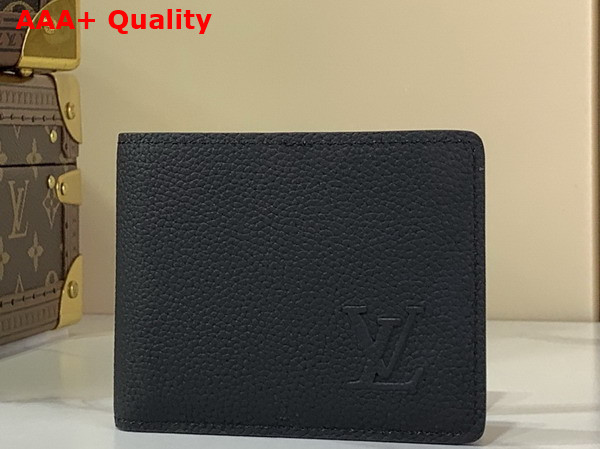 Louis Vuitton Multiple Wallet in Black Waxy Calfskin M25945 Replica