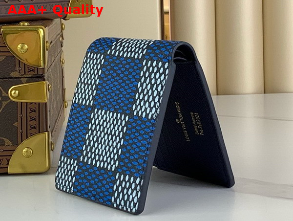 Louis Vuitton Multiple Wallet in Blue Damier Heritage Coated Canvas N40676 Replica
