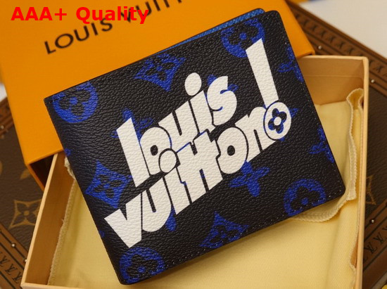 Louis Vuitton Multiple Wallet in Blue Vintage Monogram Canvas M80850 Replica