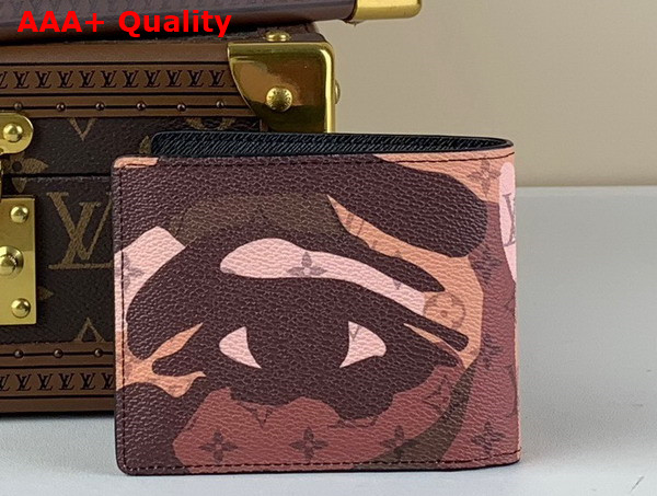 Louis Vuitton Multiple Wallet in Brown Monogram Coated Canvas and Cowhide Leather M82573 Replica