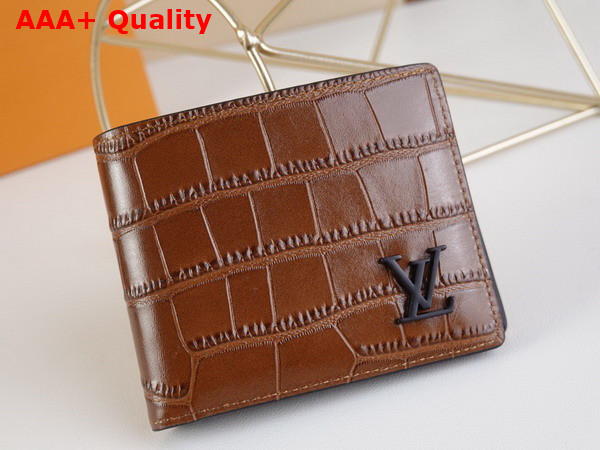 Louis Vuitton Multiple Wallet in Tan Crocodilien Leather N81821 Replica
