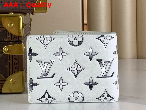 Louis Vuitton Multiple Wallet in White Monogram Shadow Calfskin Leather M83380 Replica