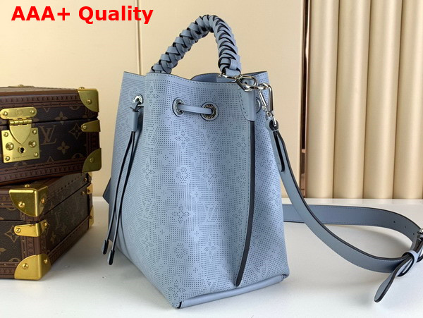 Louis Vuitton Muria Bucket Bag in Bleu Horizon Blue Mahina Calfskin Leather Replica