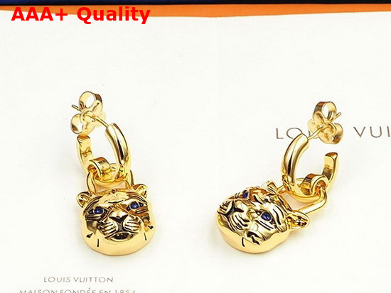 Louis Vuitton My LV Tiger Earrings Gold Color Hardware Replica