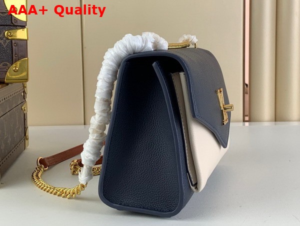 Louis Vuitton Mylockme Chain Bag Navy Blue Grained Calfskin M20982 Replica