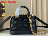 Louis Vuitton Nano Alma Bag in Black Lambskin with Malletage Pattern M83048 Replica