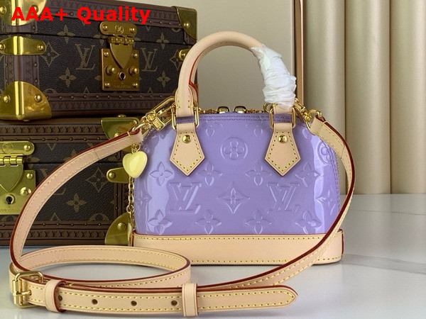 Louis Vuitton Nano Alma Bag in Glossy Lilac Monogram Vernis Leather M82974 Replica