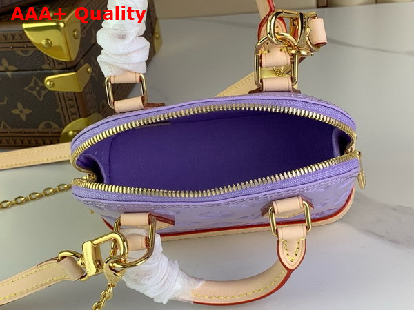 Louis Vuitton Nano Alma Bag in Glossy Lilac Monogram Vernis Leather M82974 Replica