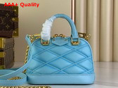 Louis Vuitton Nano Alma Bag in Lagoon Blue Lambskin with Quilted Malletage Pattern M83049 Replica