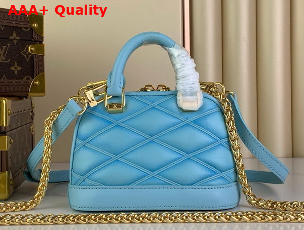 Louis Vuitton Nano Alma Bag in Lagoon Blue Lambskin with Quilted Malletage Pattern M83049 Replica