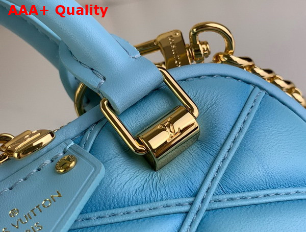 Louis Vuitton Nano Alma Bag in Lagoon Blue Lambskin with Quilted Malletage Pattern M83049 Replica