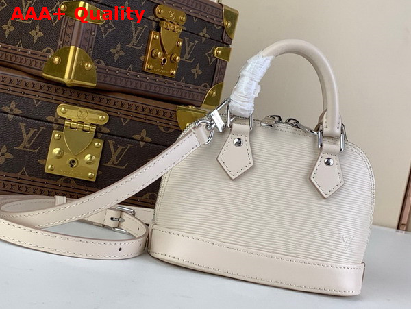 Louis Vuitton Nano Alma Bag in Quartz White Epi Grained Cowhide Leather M82411 Replica