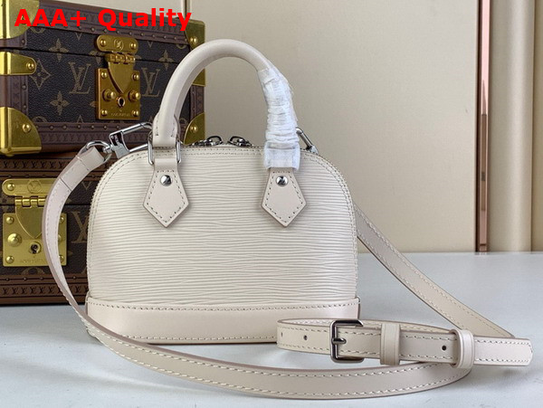 Louis Vuitton Nano Alma Bag in Quartz White Epi Grained Cowhide Leather M82411 Replica