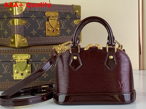 Louis Vuitton Nano Alma Bag in Wine Red Epi Leather Replica