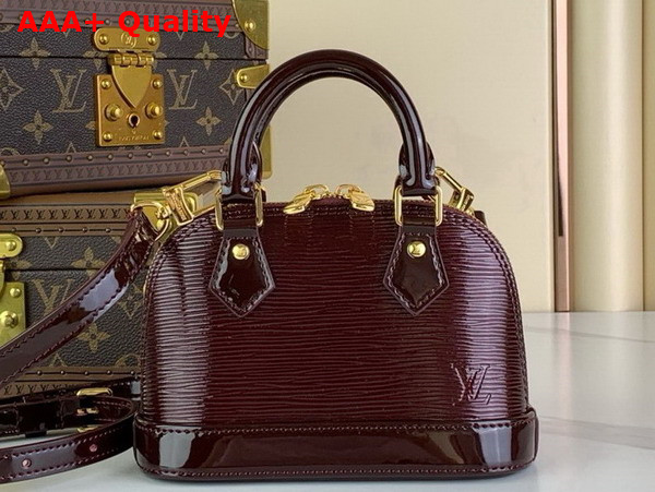 Louis Vuitton Nano Alma Bag in Wine Red Epi Leather Replica