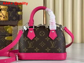Louis Vuitton Nano Almo Bag in Monogram Canvas with Fuchsia Leather Trim Replica