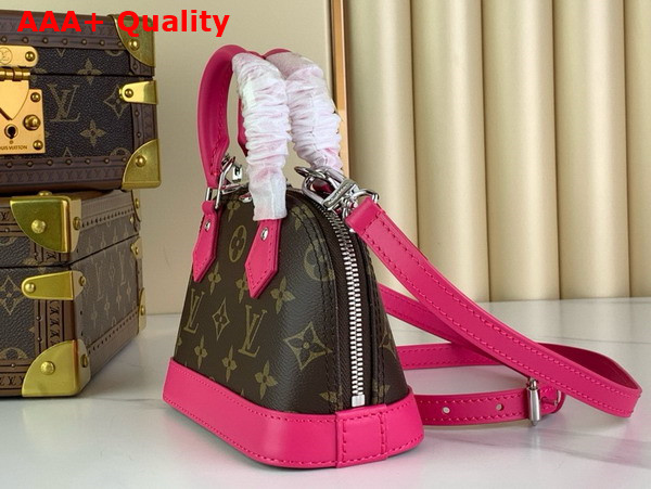 Louis Vuitton Nano Almo Bag in Monogram Canvas with Fuchsia Leather Trim Replica